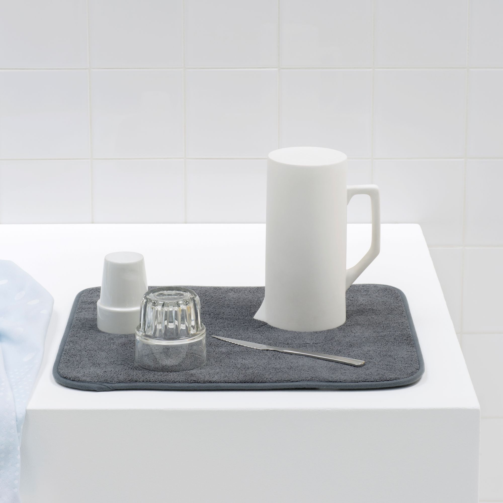 Tappetino Scolapiatti Brabantia In Silicone - Scivolo Per Acqua, Lavabile In Lavastoviglie | Grigio Scuro - Foto 9