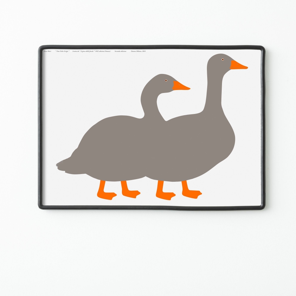 Danese Milano Serigrafia Due Oche Grigie