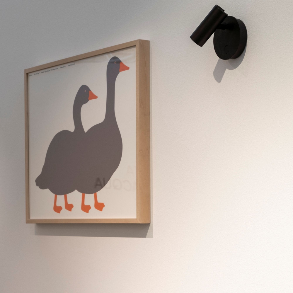 Danese Milano Serigrafia Due Oche Grigie