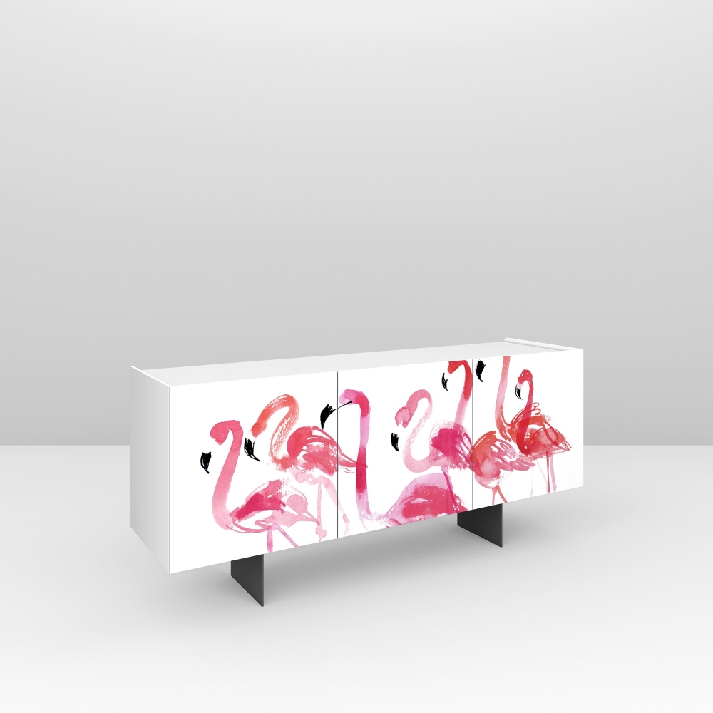 Pictoom Flamingos 3 doors Sideboard