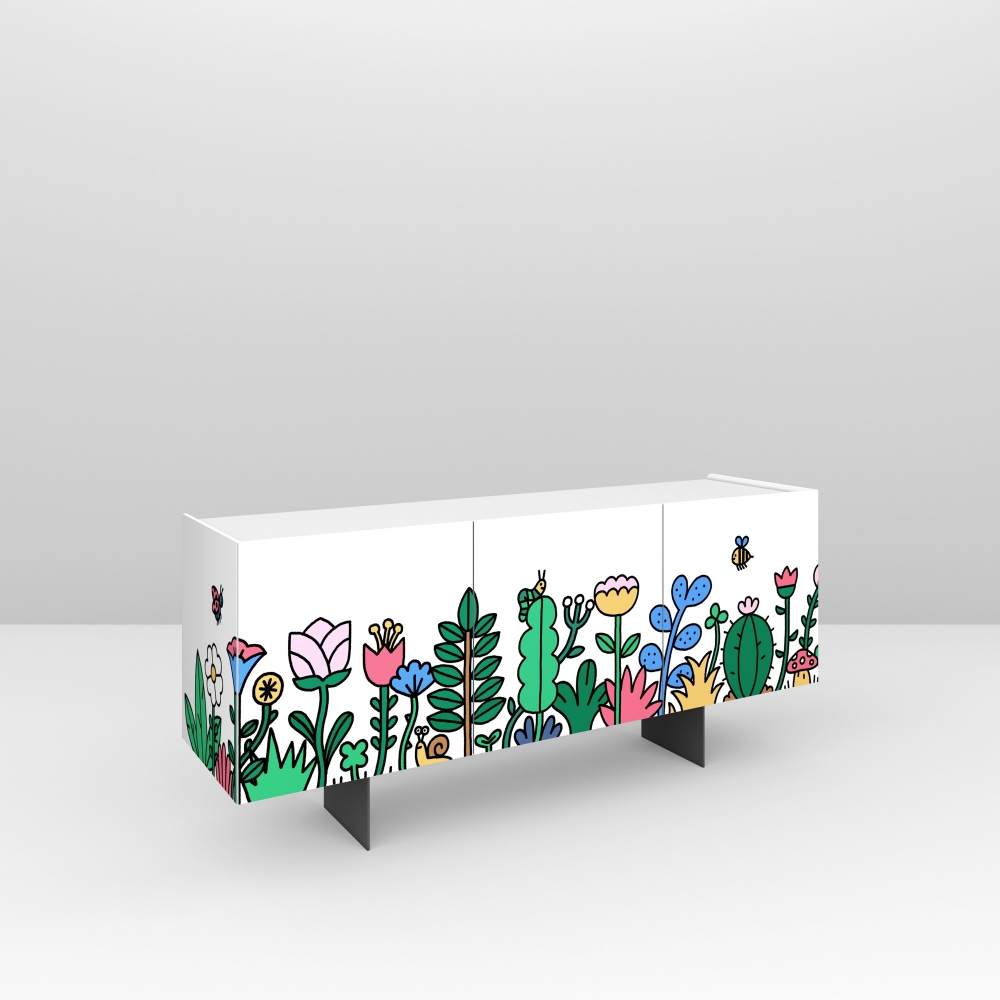 Pictoom Flowers 3 doors Sideboard