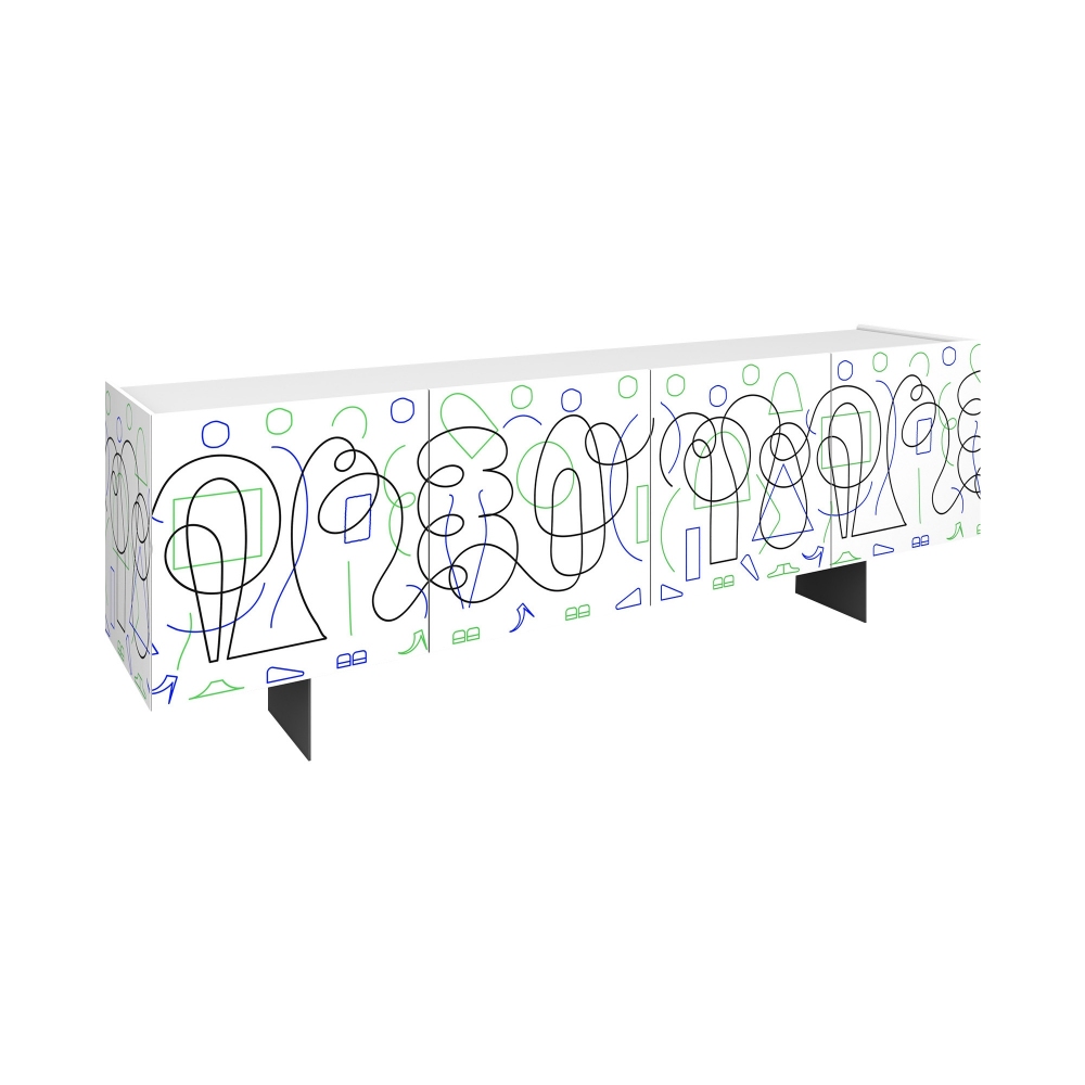 Pictoom Madia 4 ante White Doodle