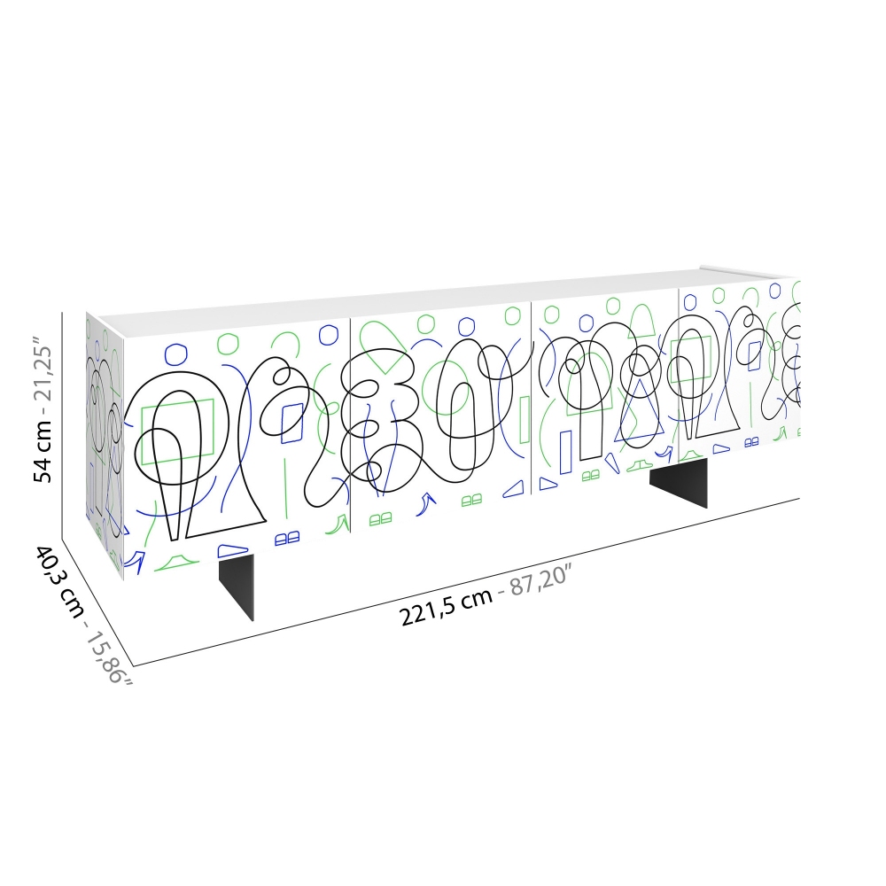 Pictoom Madia 4 ante White Doodle