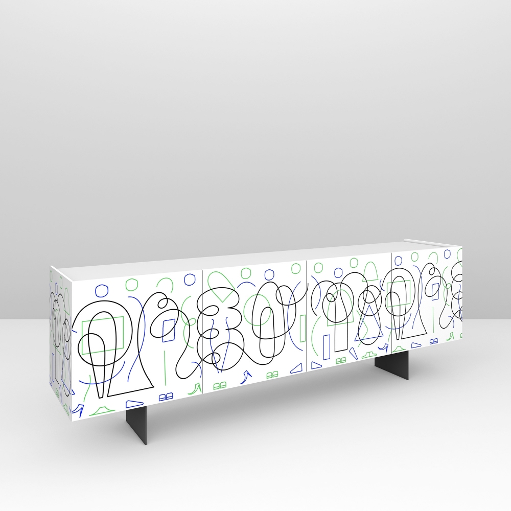 Pictoom Madia 4 ante White Doodle