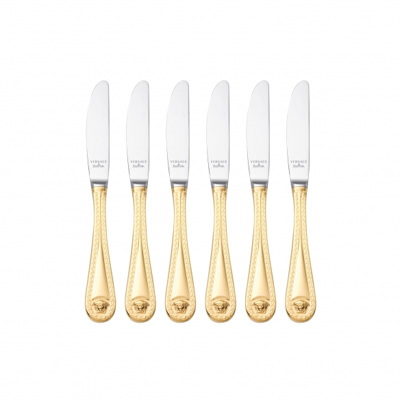 Rosenthal Versace 6 Coltelli da dessert Medusa Vergoldet