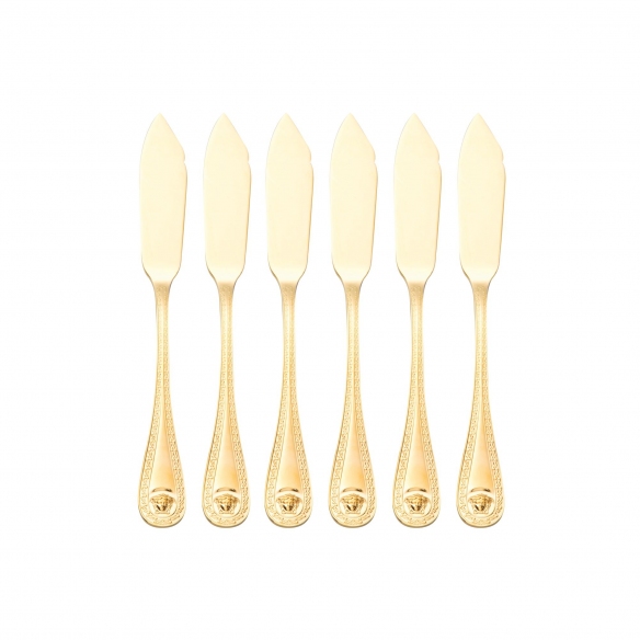 Rosenthal Versace 6 Coltelli pesce Medusa Vergoldet