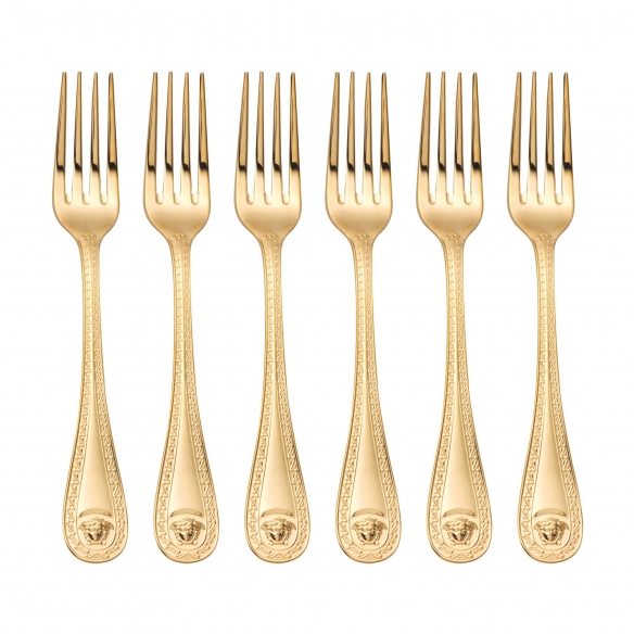 Rosenthal Versace 6 Forchette da tavola Medusa Vergoldet