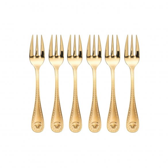 Rosenthal Versace 6 Forchette dolce Medusa Vergoldet