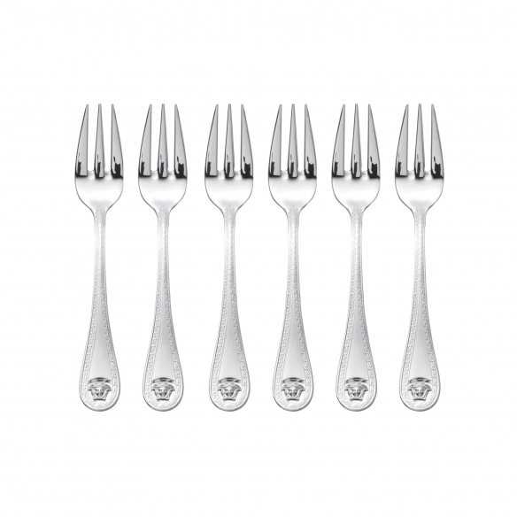 Rosenthal Versace 6 Forchette dolce Medusa Versilbert