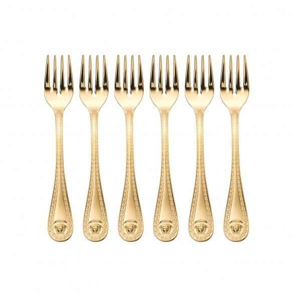 Rosenthal Versace 6 Forchette pesce Medusa Vergoldet