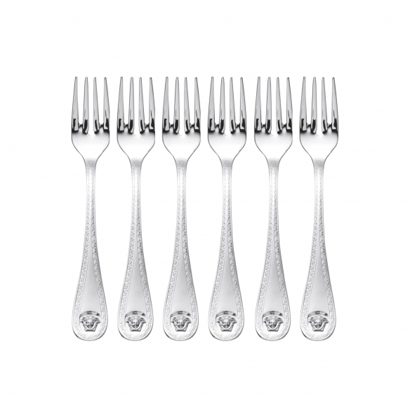 Rosenthal Versace 6 Forchette pesce Medusa Versilbert