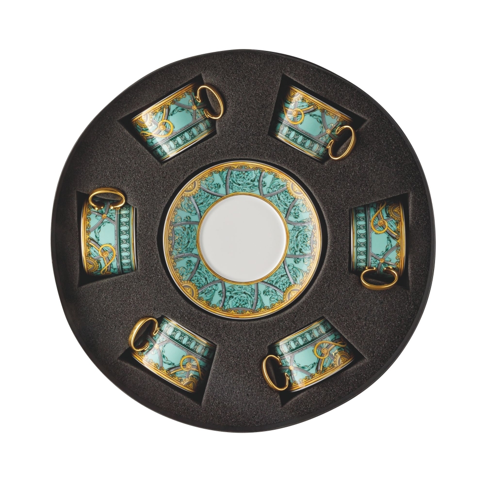 Rosenthal Versace 6 Tazze da tè Scala del Palazzo Verde cl. 20