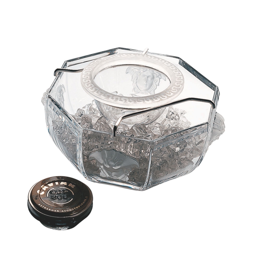 Rosenthal Versace Coppa caviale con inserto Medusa Lumière cm. 20