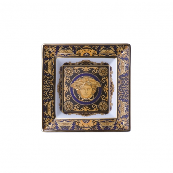 Rosenthal Versace Coppa quadra Medusa Blau cm. 14