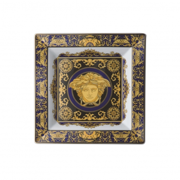 Rosenthal Versace Coppa quadra Medusa Blau cm. 22