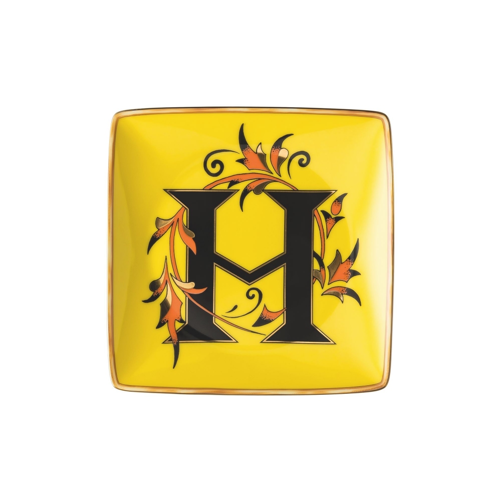 Rosenthal Versace Coppetta quadra piana Holiday Alphabet H cm. 12
