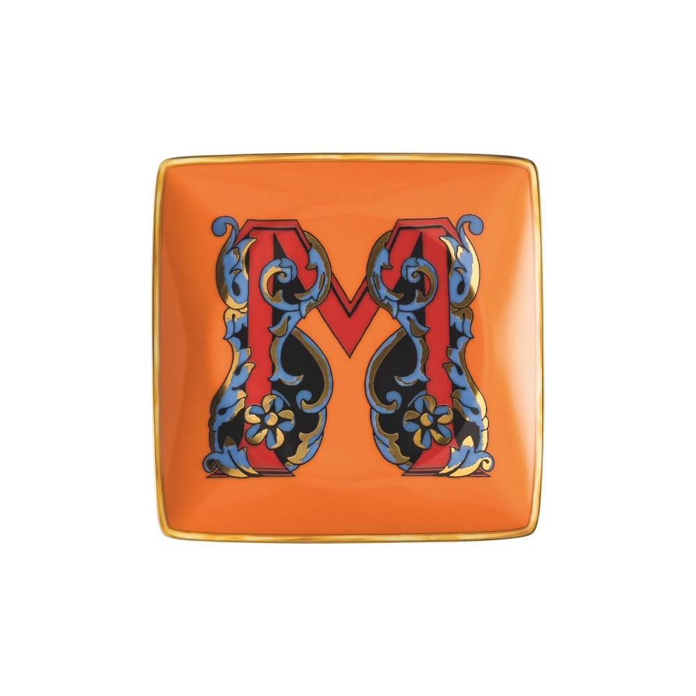 Rosenthal Versace Coppetta quadra piana Holiday Alphabet M cm. 12