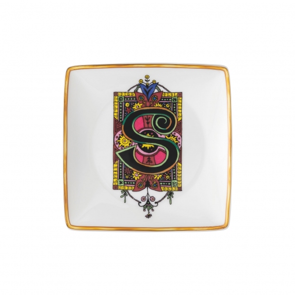 Rosenthal Versace Coppetta quadra piana Holiday Alphabet S cm. 12