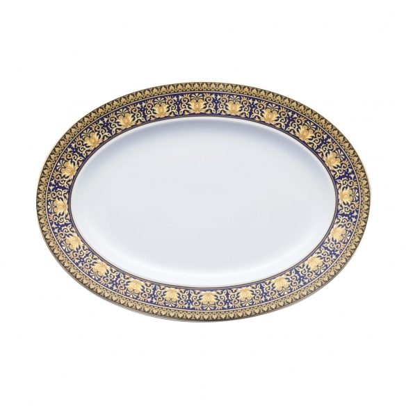 Rosenthal Versace Piatto ovale Medusa Blau cm. 40