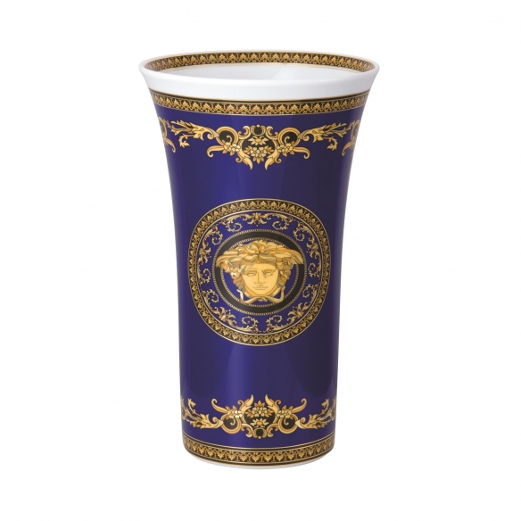 Rosenthal Versace Vaso Medusa Blau cm. 34