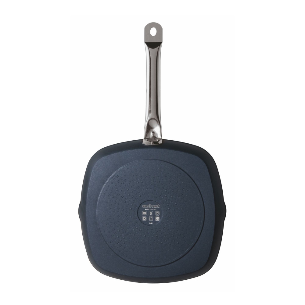 Sambonet Bistecchiera quadrata Midnight Blue Silver Protection diam. 28 cm