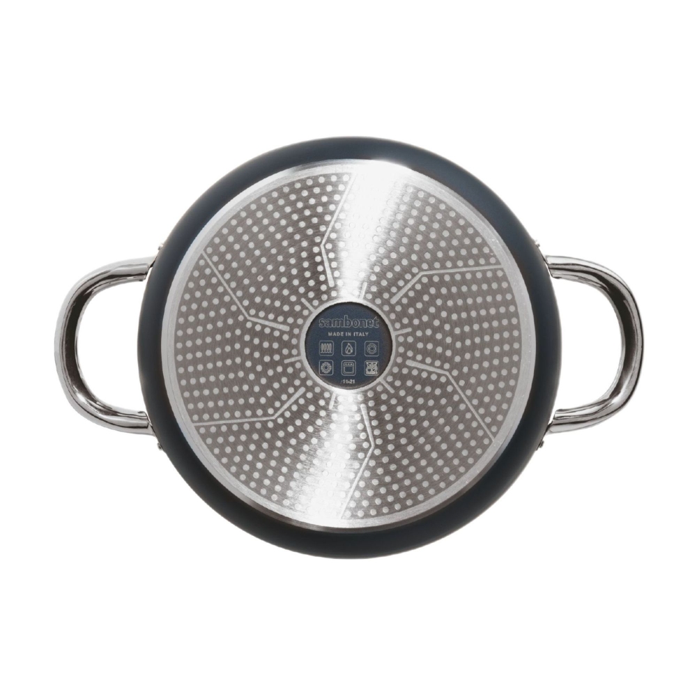 Sambonet Casseruola alta a due manici Midnight Blue Silver Protection diam. 24 cm