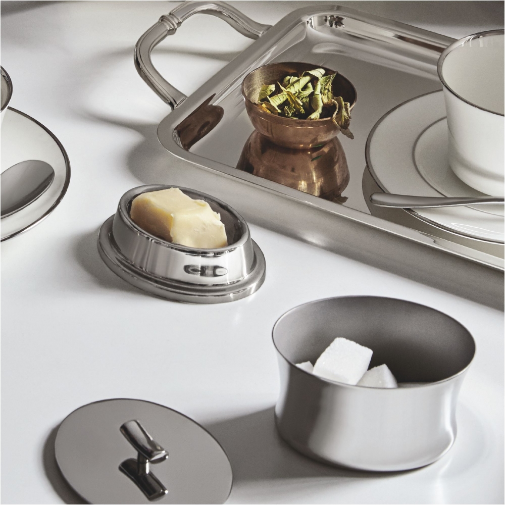 Sambonet Bamboo sugar bowl with lid