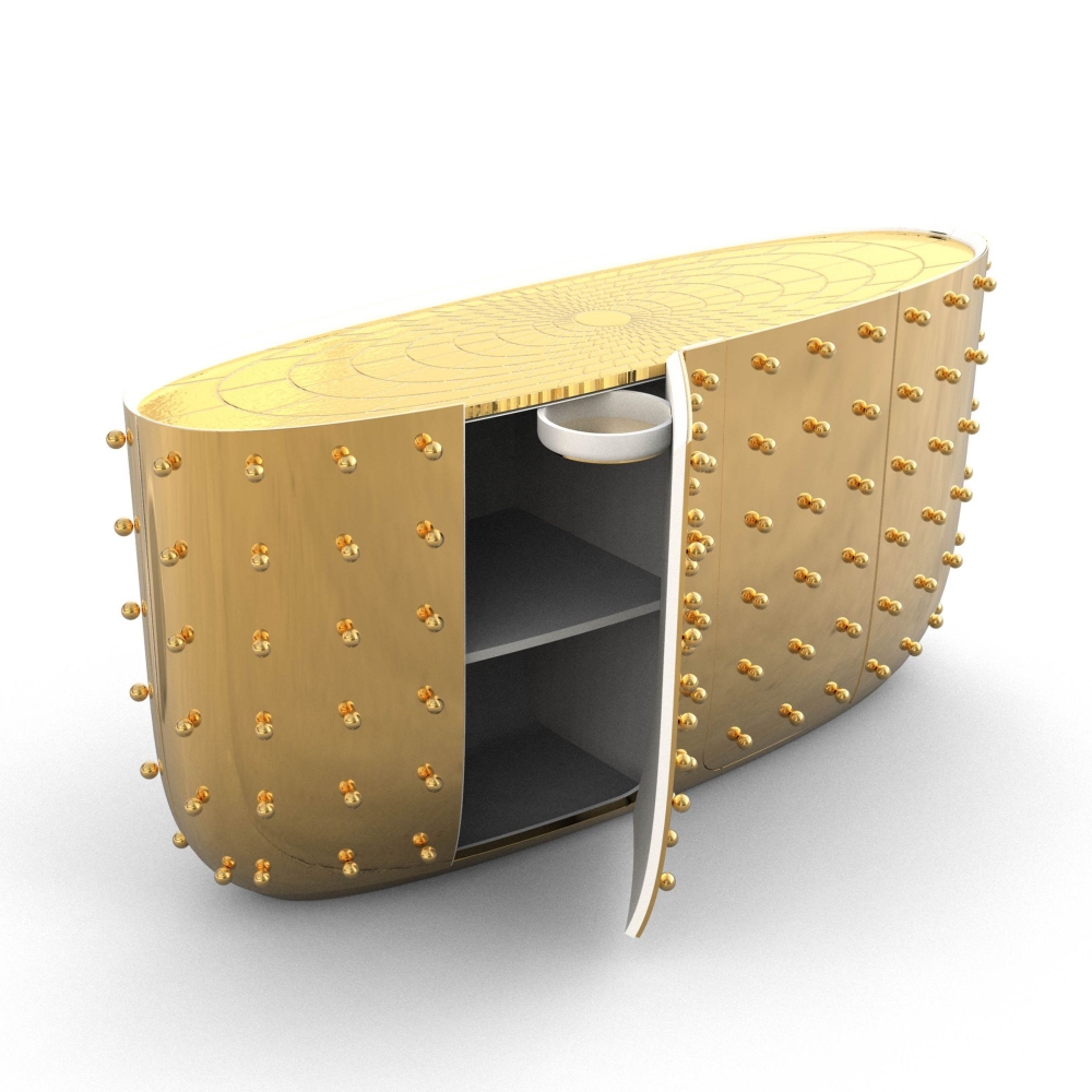 Scarlet Splendour Credenza Oasis Gold