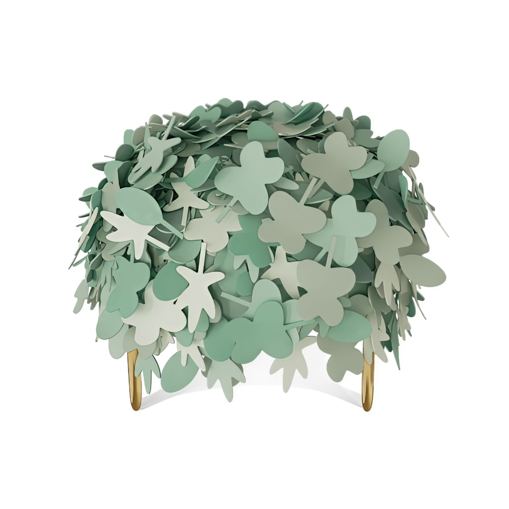 Scarlet Splendour Pouf Leaf - Forest Collection