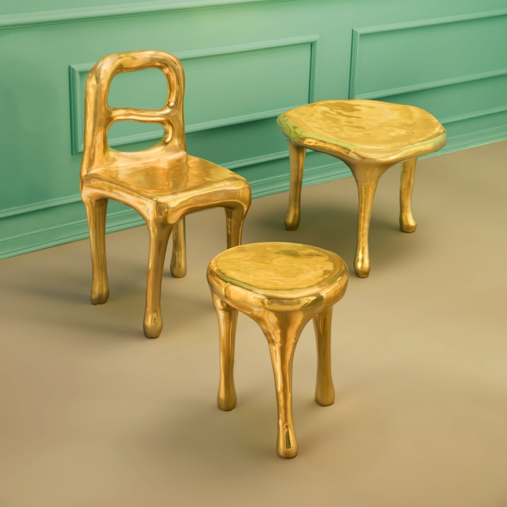 Scarlet Splendour Joy Side Table - Fools' Gold Collection