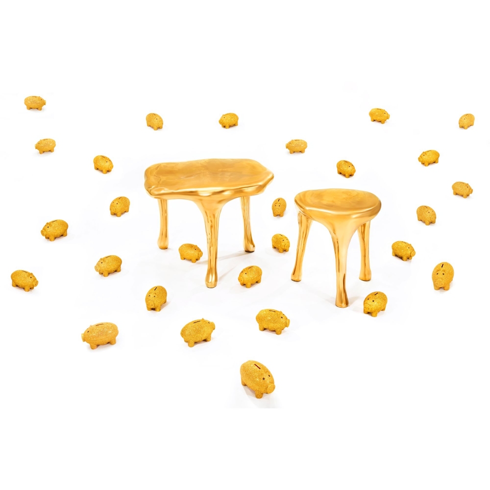 Scarlet Splendour Joy Side Table - Fools' Gold Collection