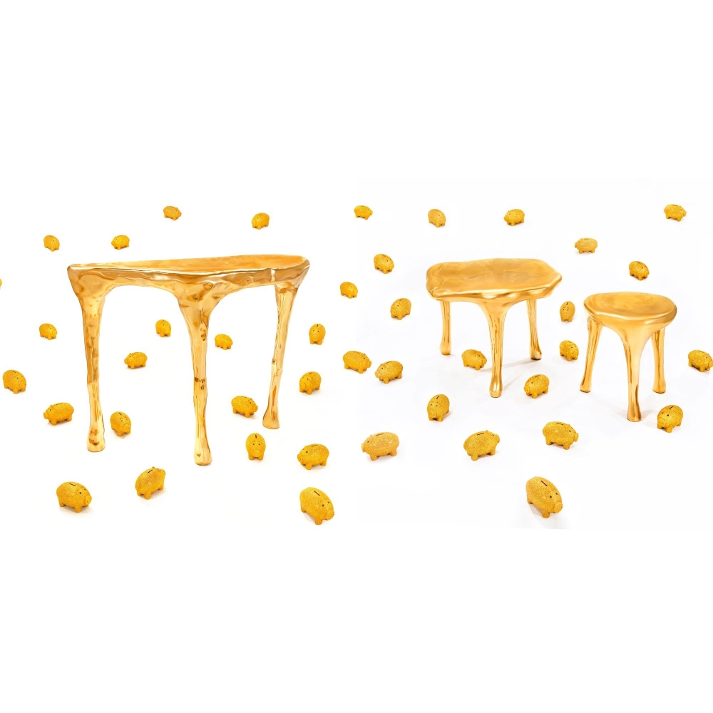 Scarlet Splendour Joy Side Table - Fools' Gold Collection