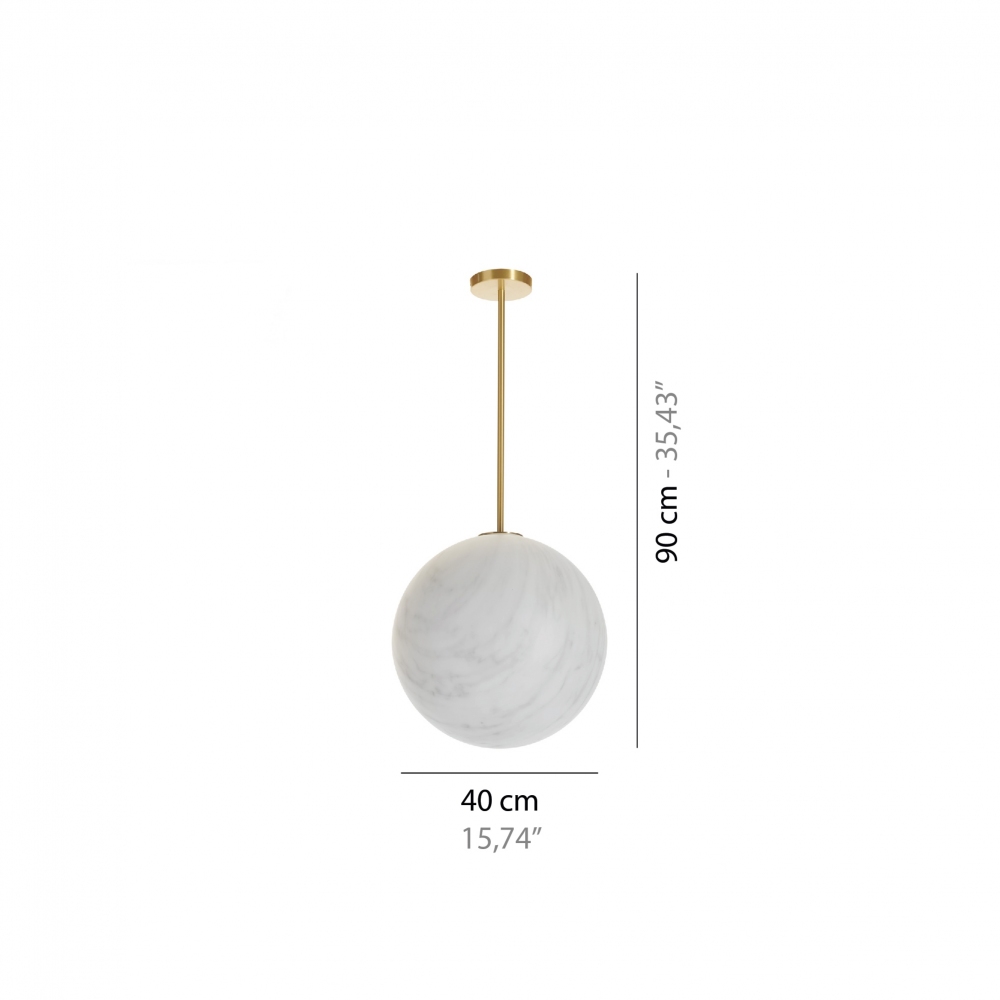 Slide Mineral Tige Suspension Lamp D 40 h 90 cm