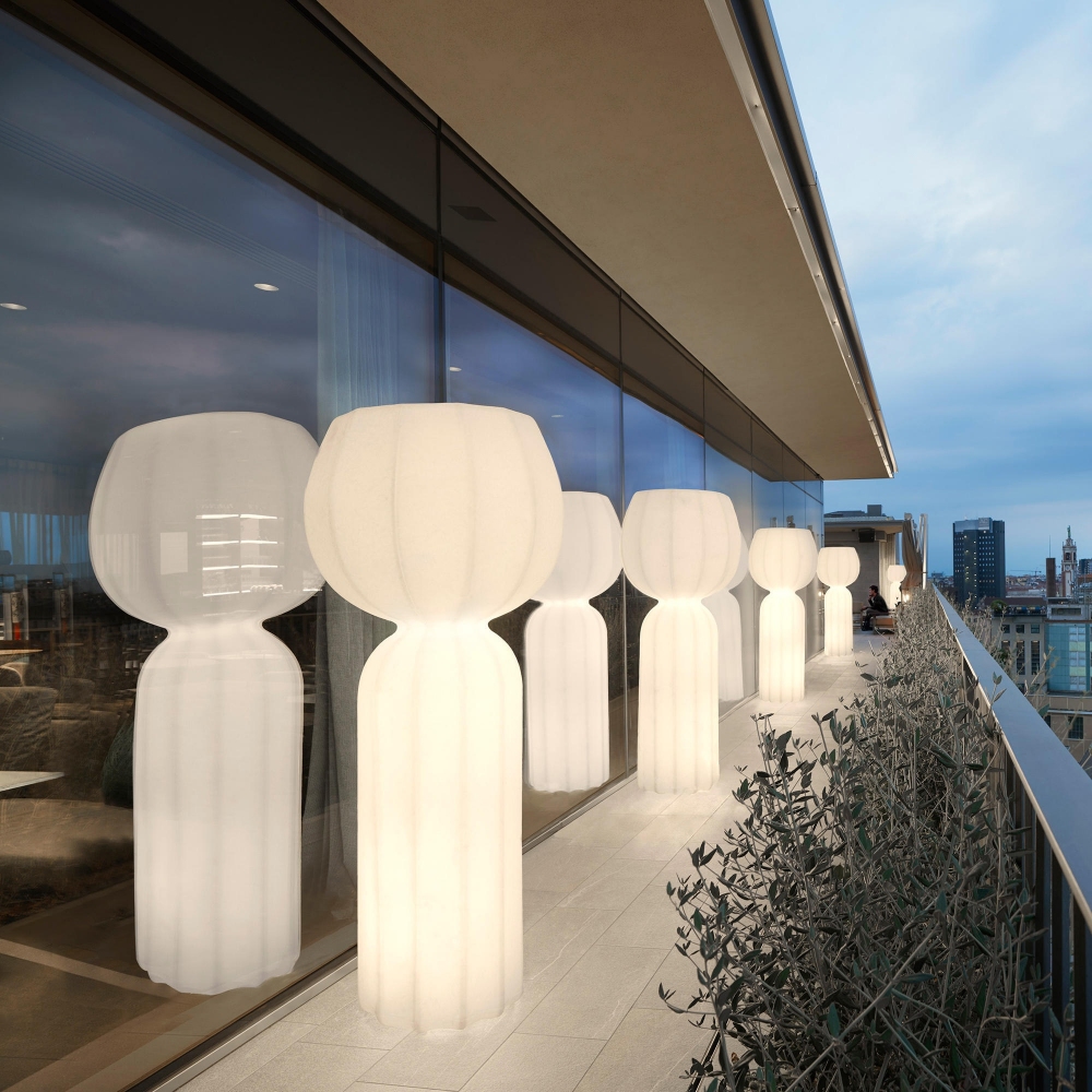 Slide Lampada da terra Cucun finitura carta Giapponese