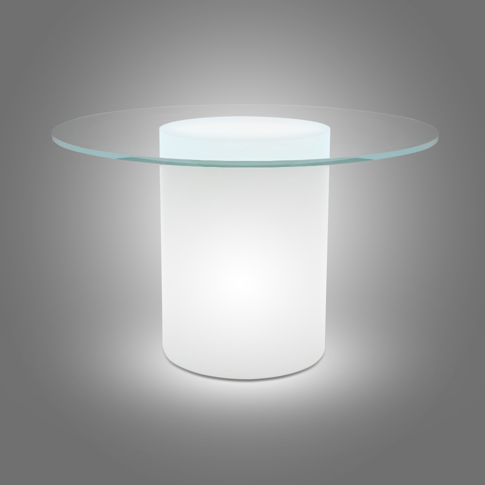 Slide Tavolo Arthur luminoso con piano in vetro diam. 120 cm