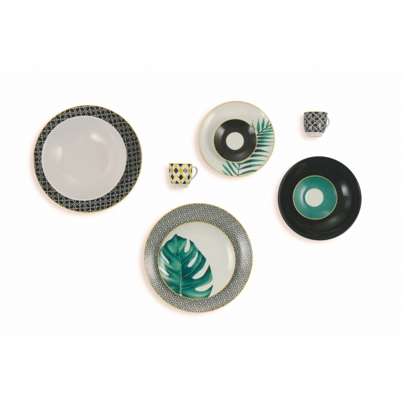 Villa D'Este Home Tivoli    18 Urban Jungle dinner set
