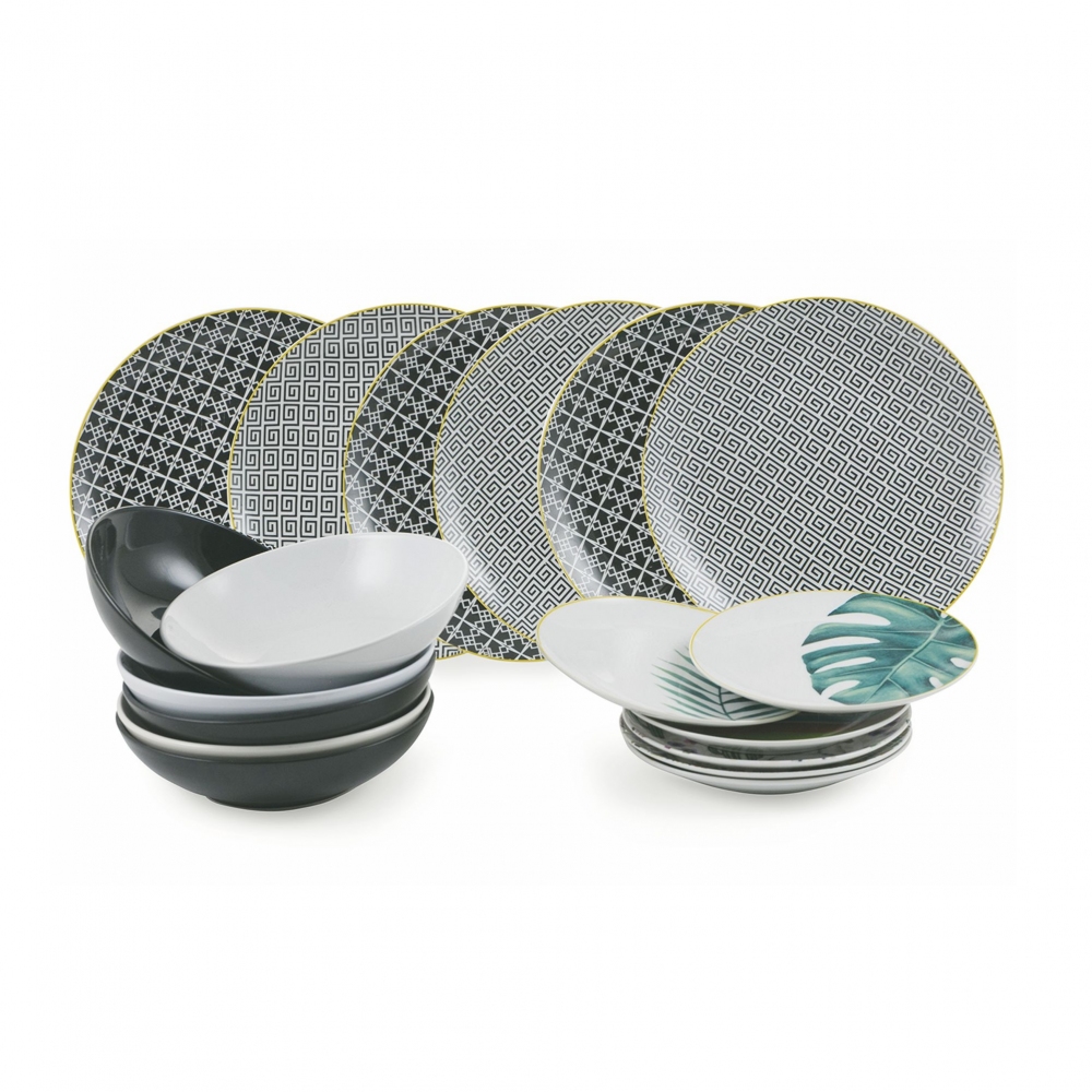 Villa D'Este Home Tivoli    18 Urban Jungle dinner set