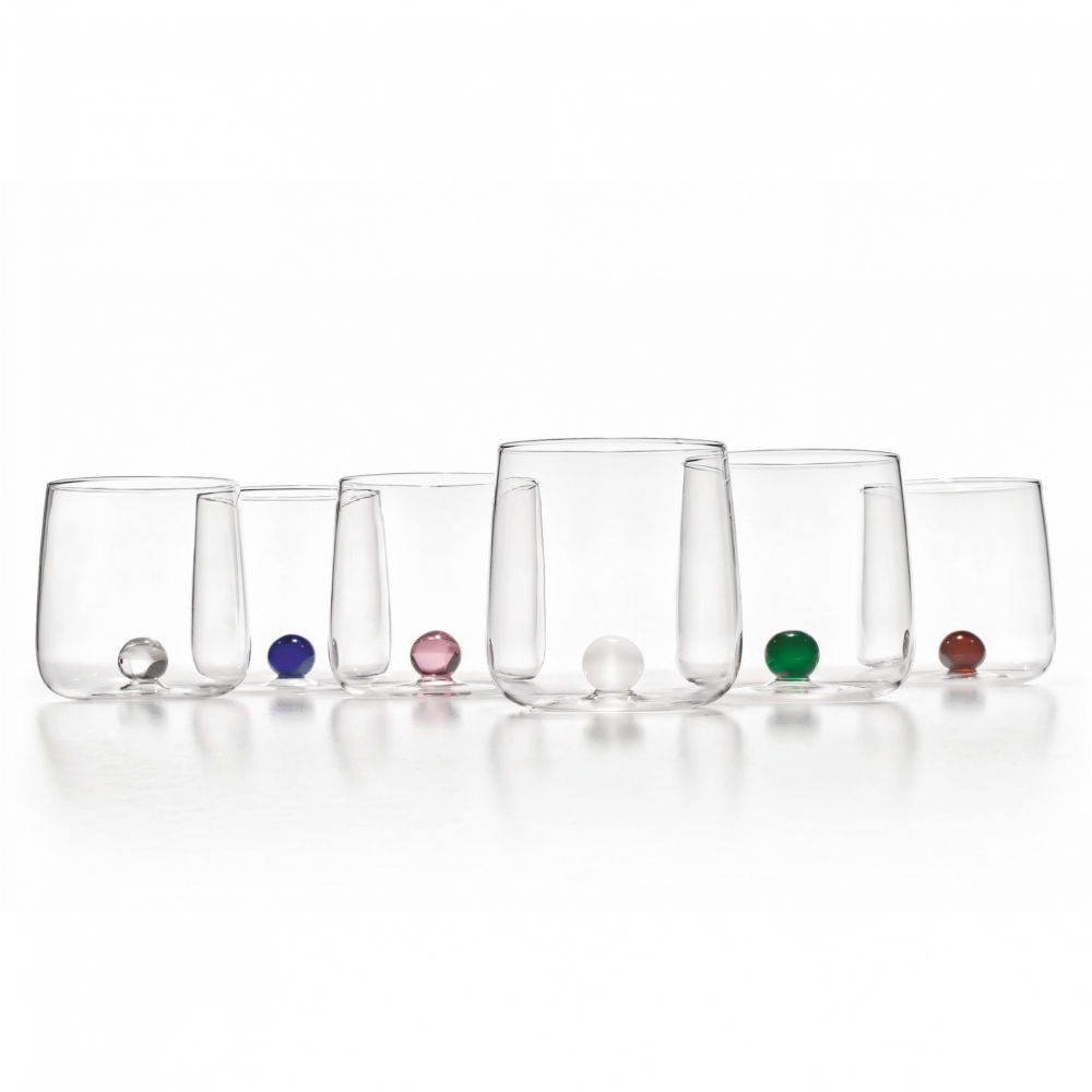 Zafferano 6 Bilia glasses - assorted colors 440 ml