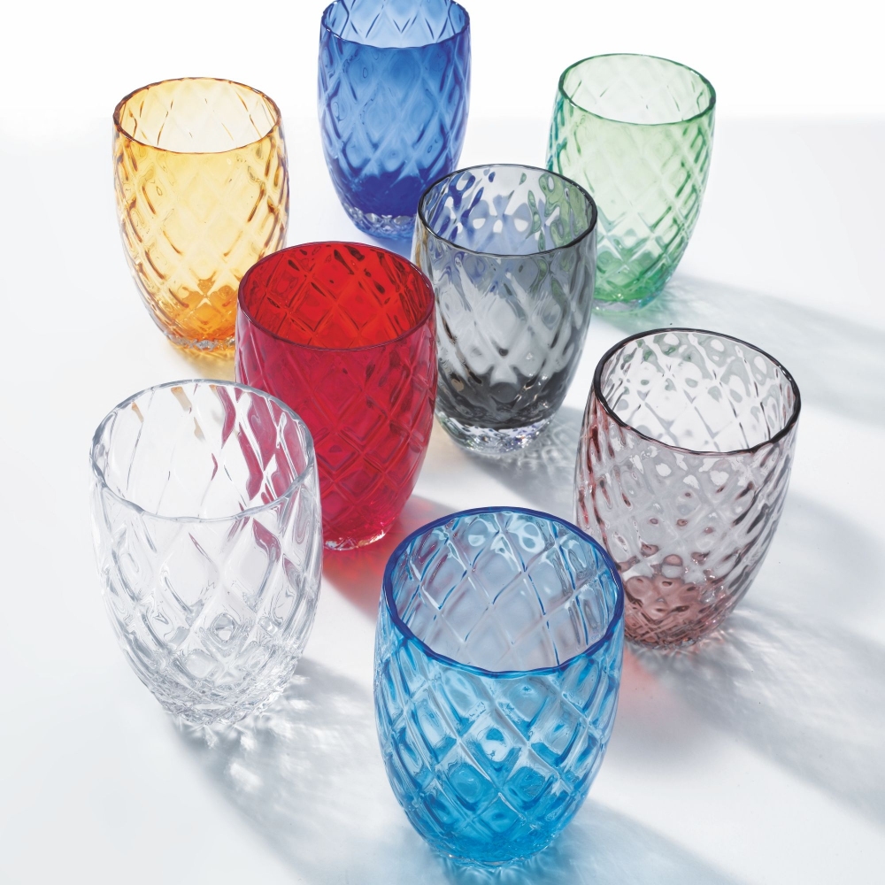 Zafferano 6 Losanghe glasses -assorted colors 38 cl