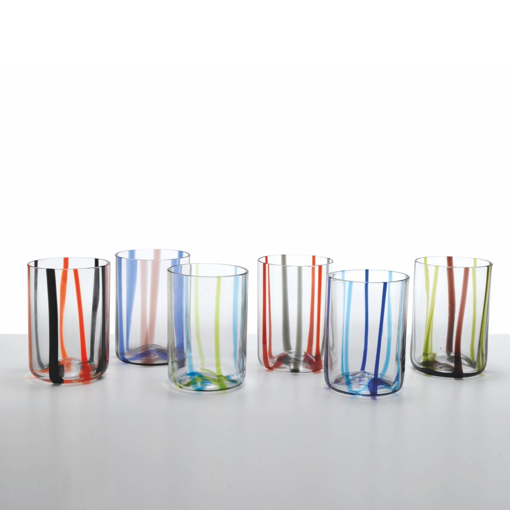 Zafferano 6 bicchieri assortiti Tirache cl.35