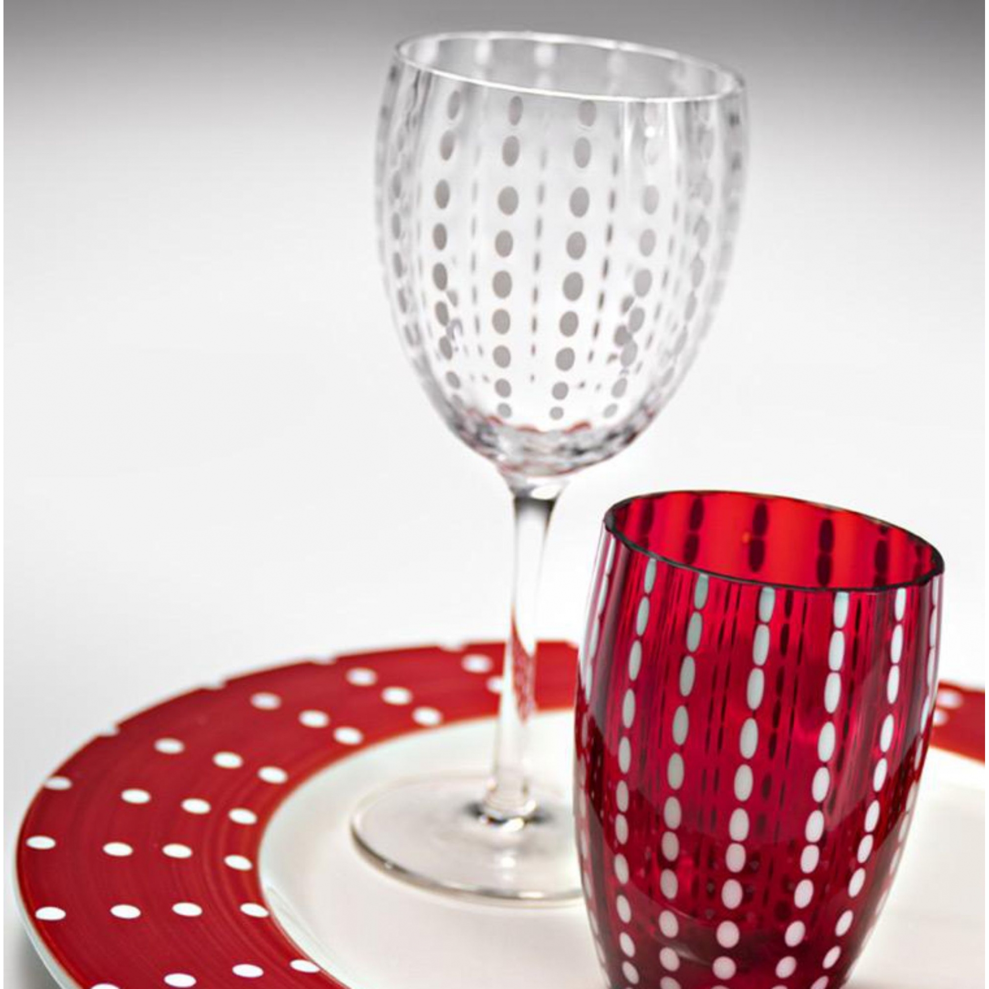 Set De 6 Verres à Pied Atlantico Bleu - 30 Cl, Motif Poissons En Relief, Design Moderne