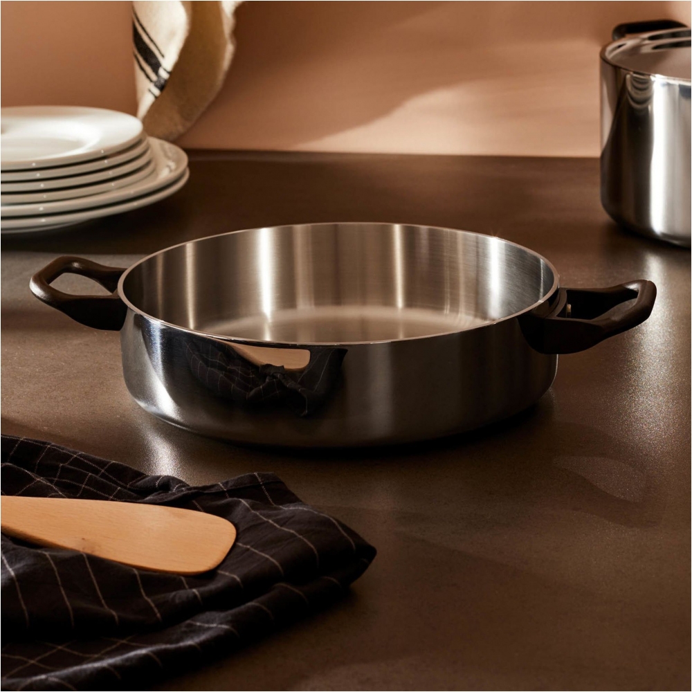 Alessi low casserole with two handles La Cintura di Orione diam. 24 cm