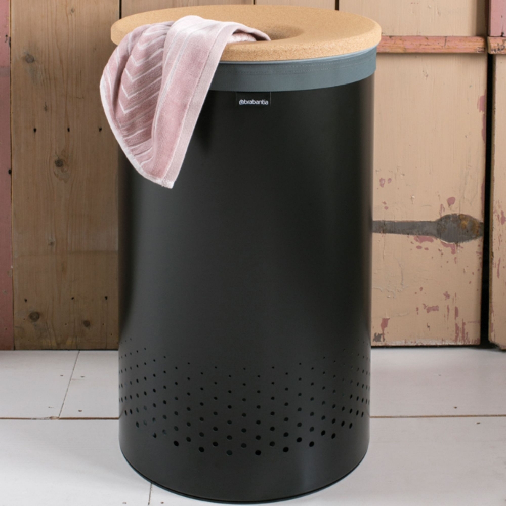 Brabantia Cesto portabiancheria con coperchio in sughero 60 litri
