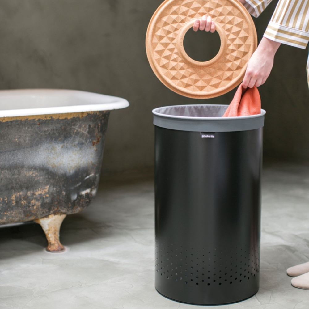 Brabantia Cesto portabiancheria con coperchio in sughero 60 litri