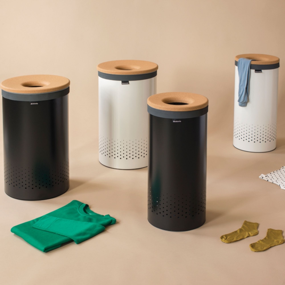 Brabantia Cesto portabiancheria con coperchio in sughero 60 litri