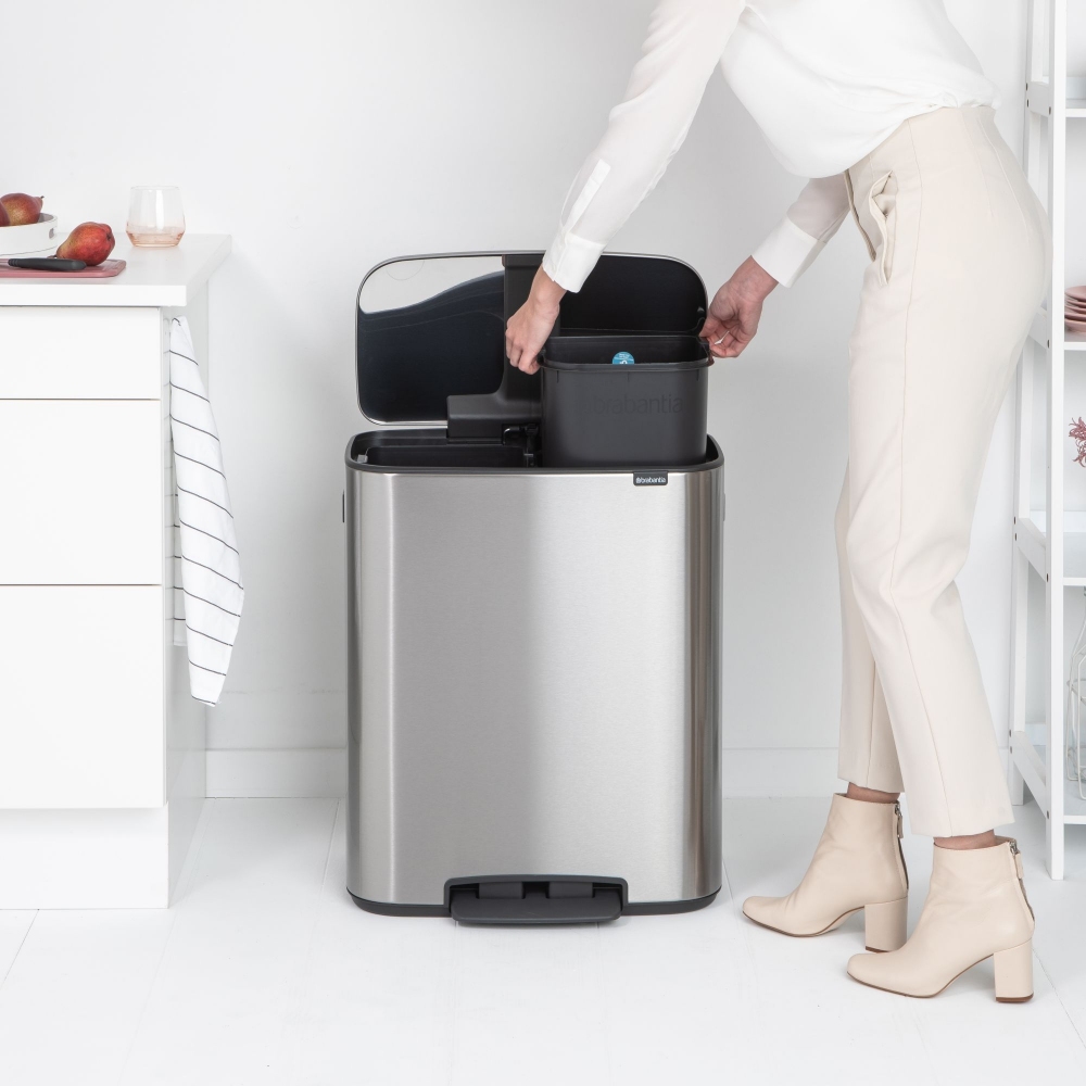 Brabantia Pattumiera a pedale Bo 2 x 30 Litri