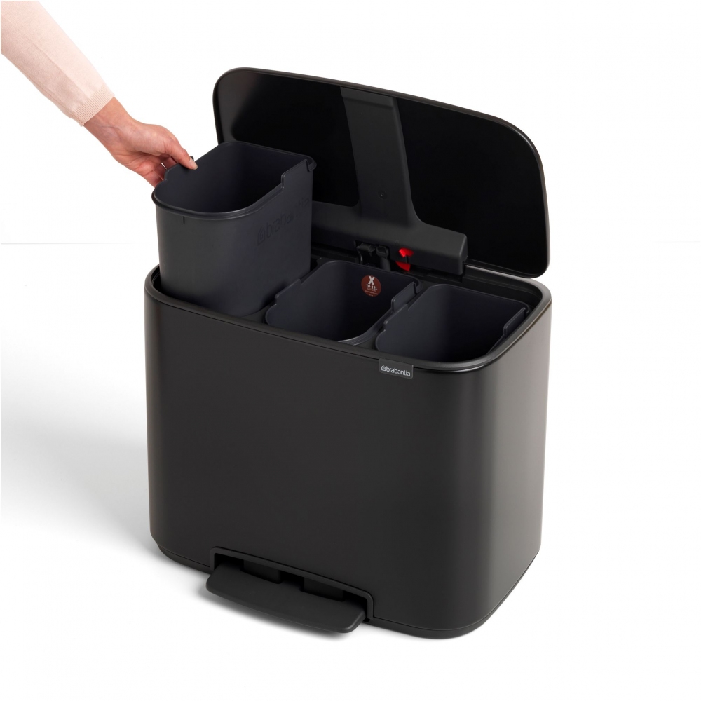 Brabantia Pattumiera a pedale Bo 3 x 11 Litri