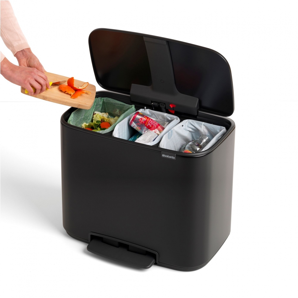 Brabantia Pattumiera a pedale Bo 3 x 11 Litri