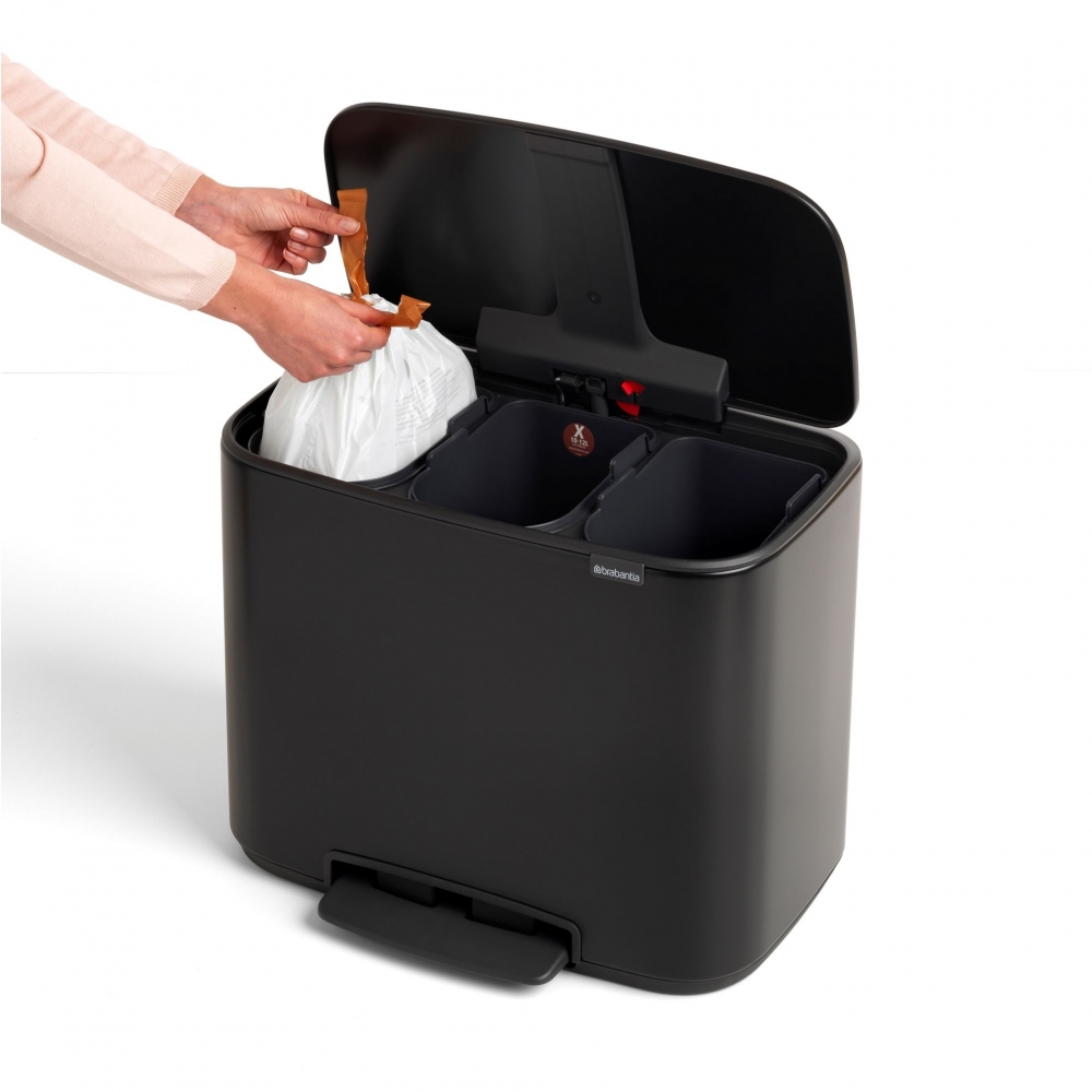 Brabantia Pattumiera a pedale Bo 3 x 11 Litri