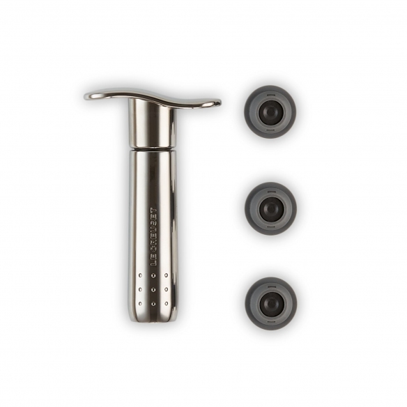 Le Creuset WA-137  metal wine pump with 3 caps